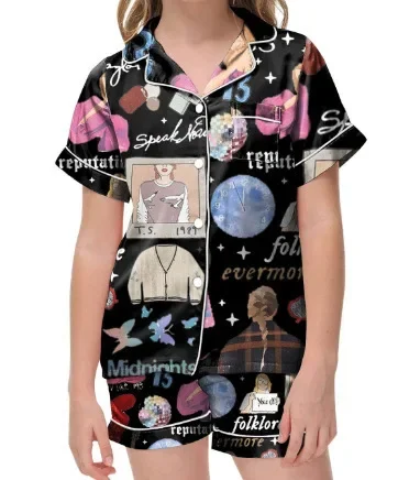 

2025 Women's Summer 3D Digital Printing Pajamas Set Home Two Piece Set Clothes Pajamas Set Pijamas Conjunto Dos Piezas Mujer