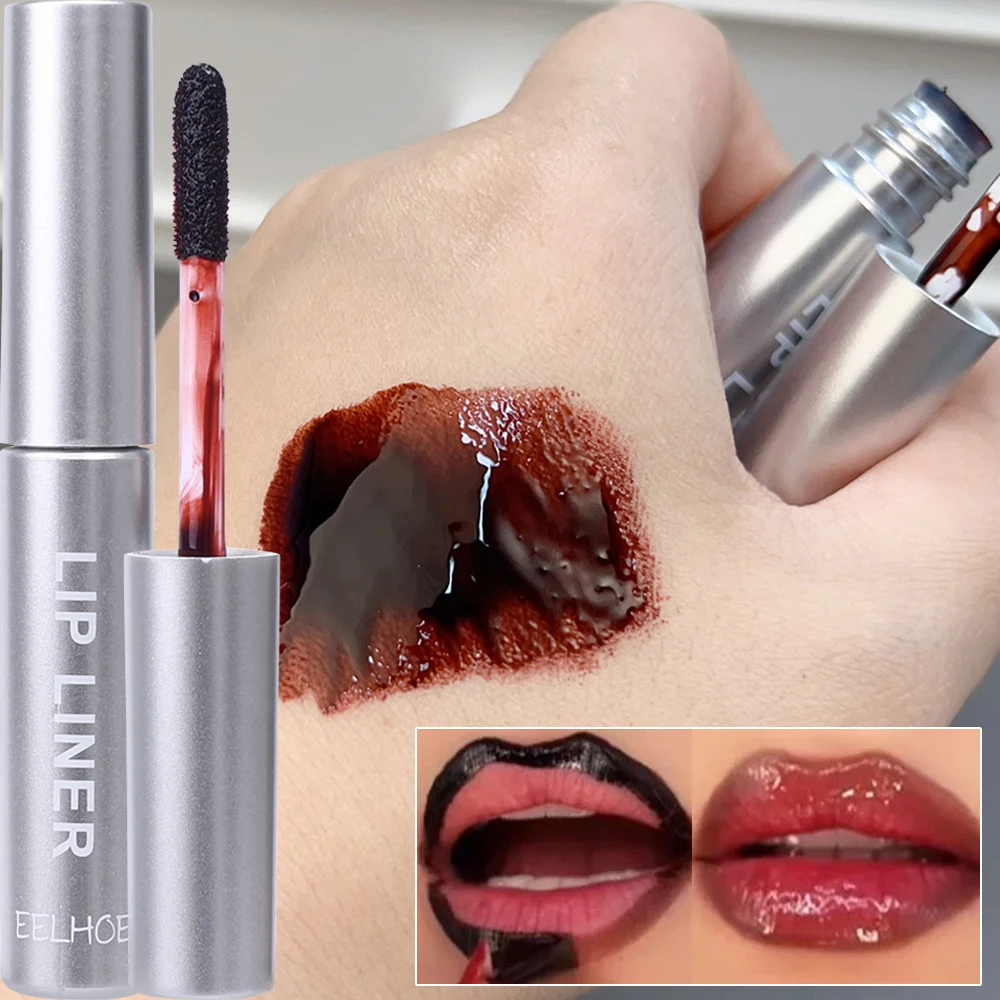 Roodbruine Peel-Off Lipliner Contour Make-Up Matte Sexy Waterdichte Duurzame Vloeibare Lippenstift Tattoo Niet-Plakkerige Lippen Tint Cosmetica