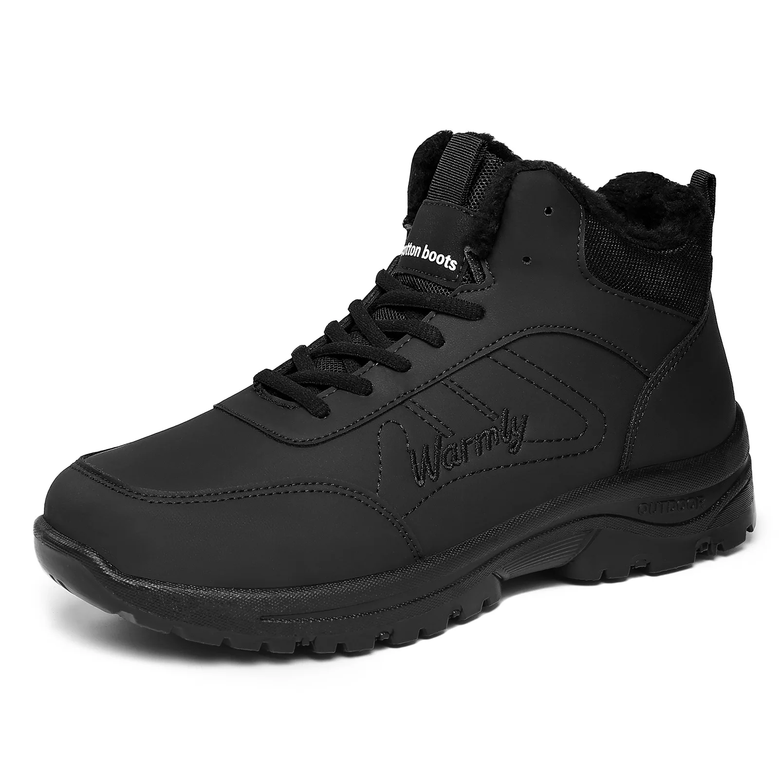 Men's Cotton Shoes with Thick Velvet for Winter Outdoor Hiking, Casual and Versatile, Soft Soled and Comfortable Workwear Shoes view 5