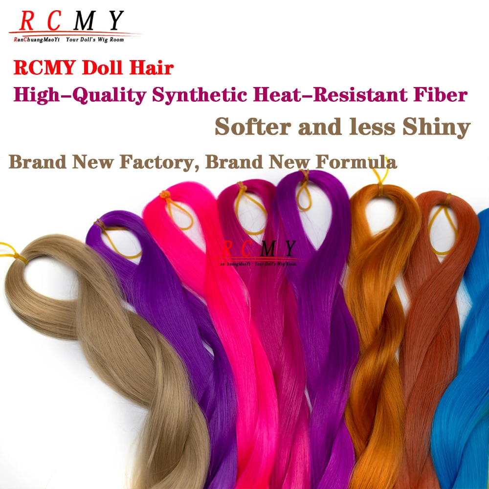RCMY Soft Silk Doll Hair BJD/SD Blue Doll Wig Heat-resistant Synthetic Nylon Fiber 1/3 1/4 1/6 Doll Accessories