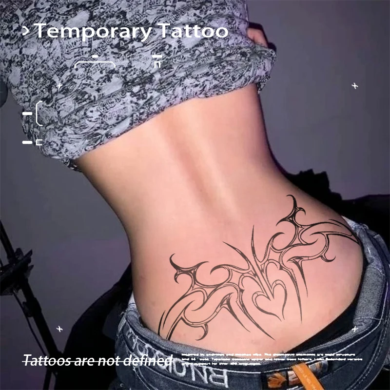 

Sexy Love Charm Herbal Juice Tattoo Sticker Spicy Girl Temporary Tattoo Abdominal Waterproof Fake Tattoo Female Party Gift Y2K