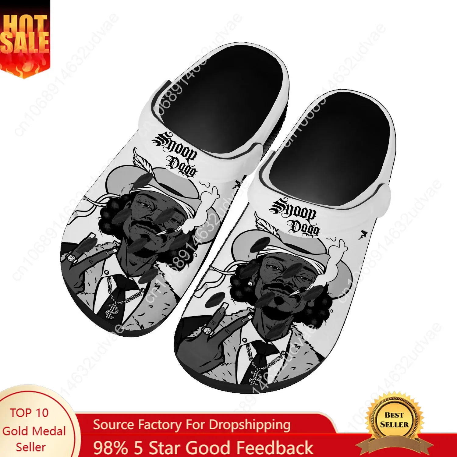 

Snoop Dogg Water Shoes Mens Womens Comfortable Fashion Home Garden Clogs Customizd Sandals Beach Breathable Hole Slippers