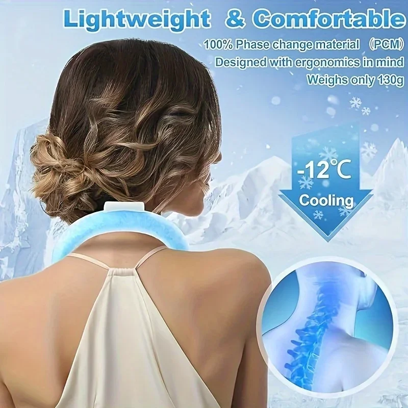 Wearable Neck Cooler - Reusable Cooling Tube for Summer Freeze Activated Neck Sleeve Hot Weather Relief for Outdoor Work/Travel