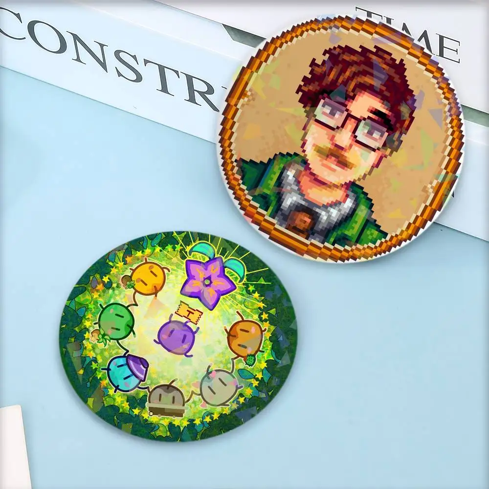 Game S-stardews V-valleys Cosplay Costume Badge Laser Process Pin Tinplate Brooch Anime Prop Xmas Gift view 4