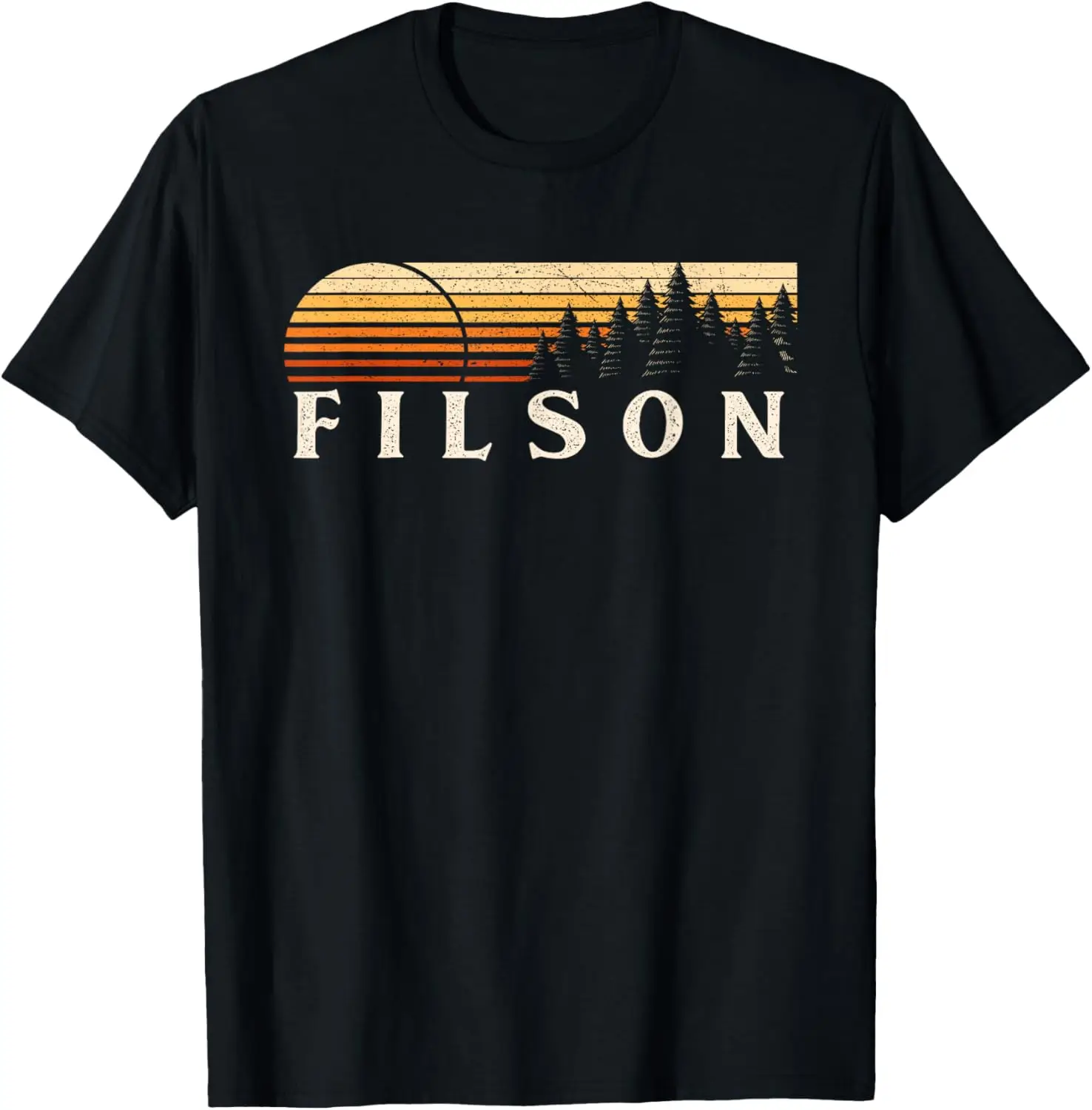 Filson, IL Vintage Evergreen Sunset Eighties Retro T-Shirt