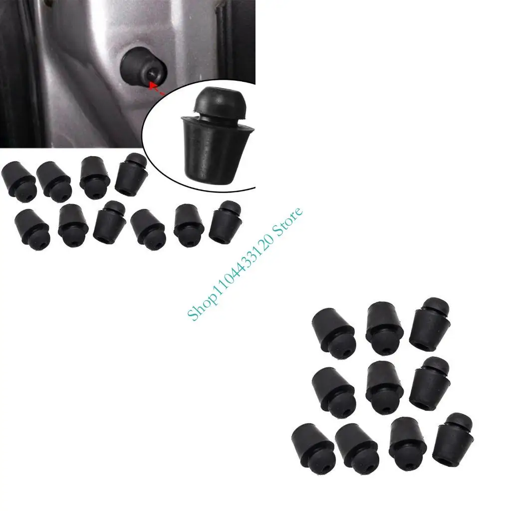 0XXD 10Pcs Car Door Shock Absorbing Gaskets Rubber Car Bumper Black Cushions Automotive Door Guard Protectors