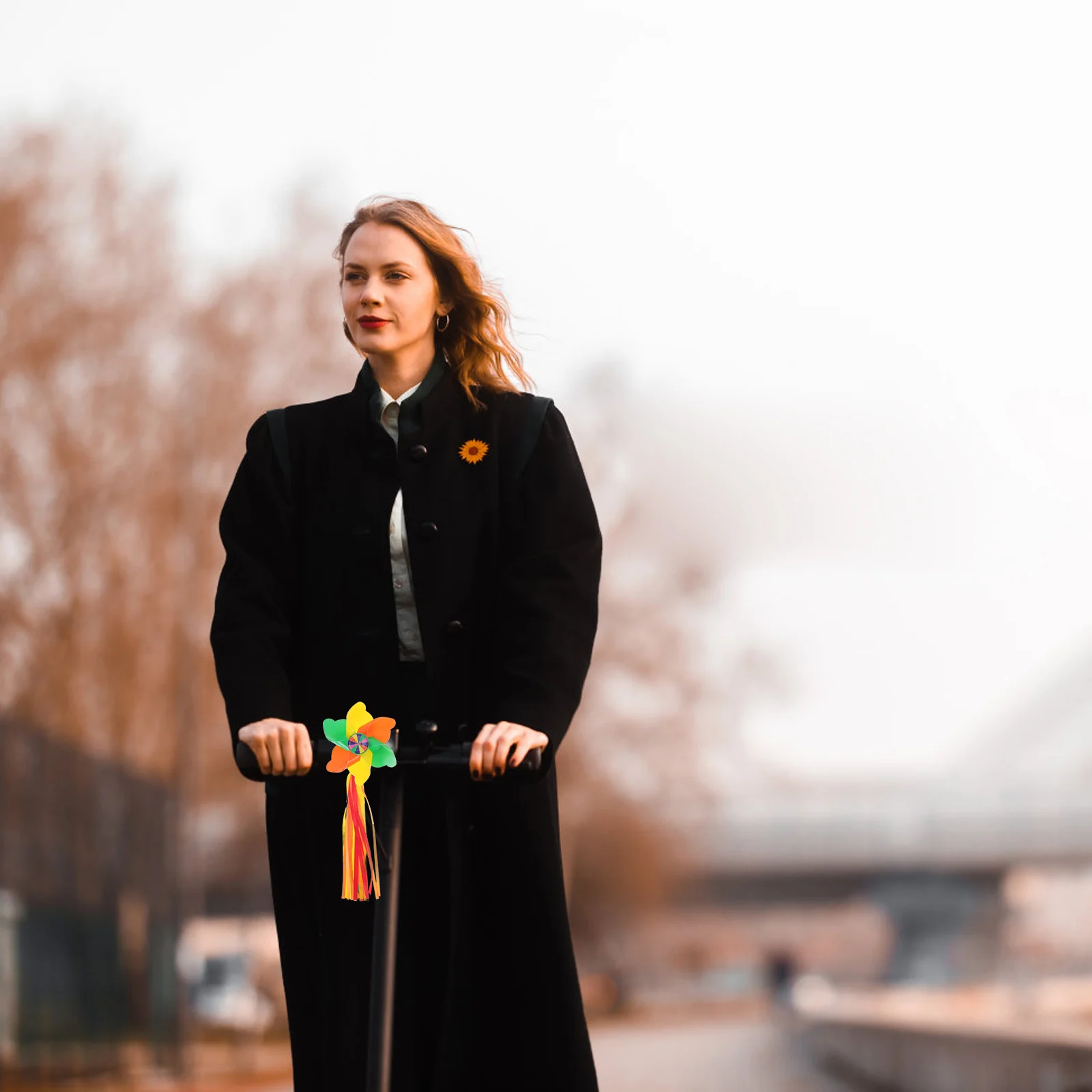 

1 set 1 Set Bike Handlebar Pinwheel Scooter Tassel Ribbon Wind Rotating Decorative Grips Streamers Rainbow Bike Accessories