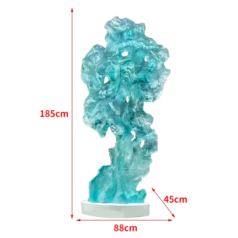 Modern simple transparent resin water sculpture hotel lobby art decoration creative water drop ornaments