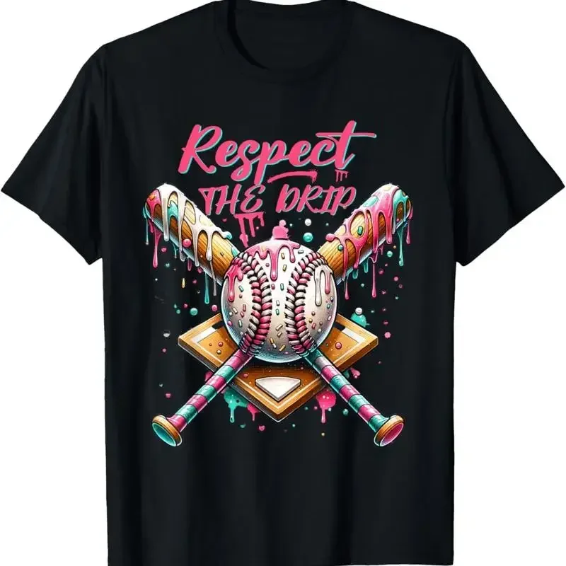 Respect The Drip Baseball Home Plate Ice Cream Dripping T Shirt
