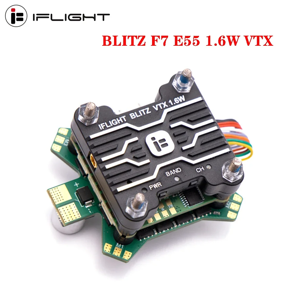 

IFlight BLITZ F722 F7 Flight Controller ICM42688P W/ E55 4in1 ESC 1.6W VTX 2-6S DShot150/300/600/MultiShot/OneShot for FPV Drone