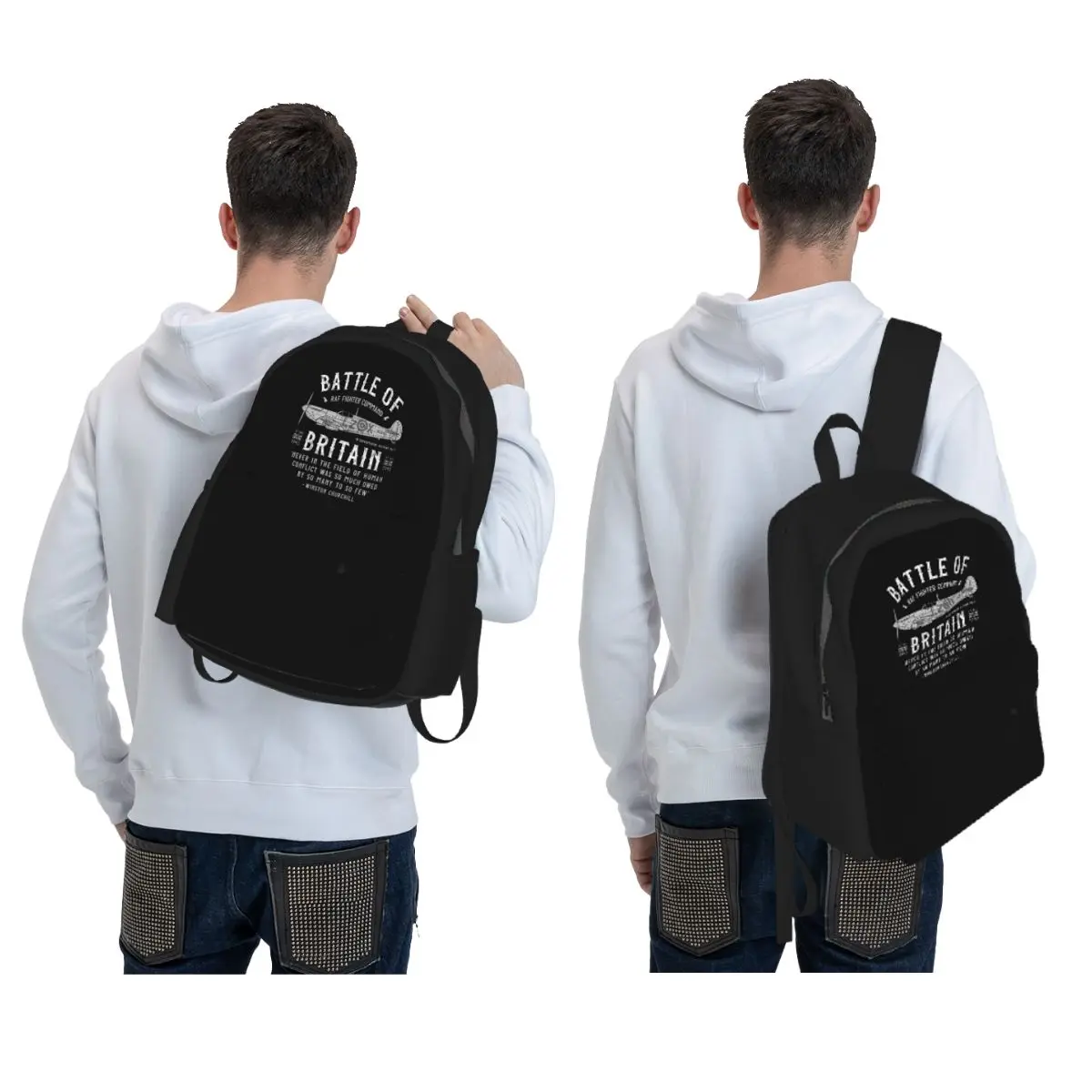 Battle Of Britain Spitfire Backpack Boys Girls BookBag Kids School Bag Laptop Shoulder Bags for Men Women