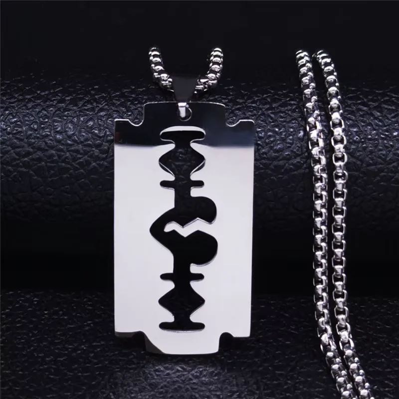 Men Accessories Aesthetic - Gothic Blade Razor Pendant Necklaces Men