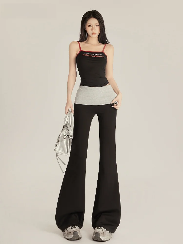 

American Color Blo Micro Flared Pants Women's Yoga Pants High Waist Slimming Casual Bum Curtain Spring Summer New Sle