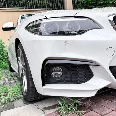 Front Bumper Spoiler Splitter Air Knife For BMW F87 M2 F22 F23 220i 228i 230i M235i M240i M Sport 2014-2022 Fog Lights Frames top 10 m235i - №5