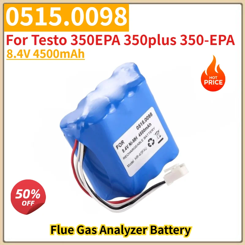 

100% New High Quality Replacement Battery 0515.0098 8.4V 4500mAh for Testo 350EPA 350plus 350-EPA Flue Gas Analyzer