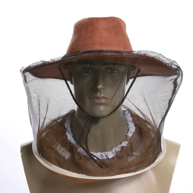 50 Pieces Cowboy Hat Style Beekeeper Anti-Bee Insect Net Veil Head Face Protector for Top Quality Beekeeping Equipment