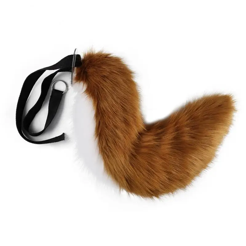 Pink Furry Fox Tail 70Cm Brown Animal Ears Cosplay Props Carnival Halloween Headwear Party Performance Costume Accessories