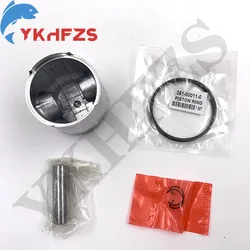 369-00001 Piston Set (Std) For TOHATSU 2 Stroke Outboard Motor M5 5HP With Clip and Pin 369-00001-0 351-00011-0 Diameter 55MM