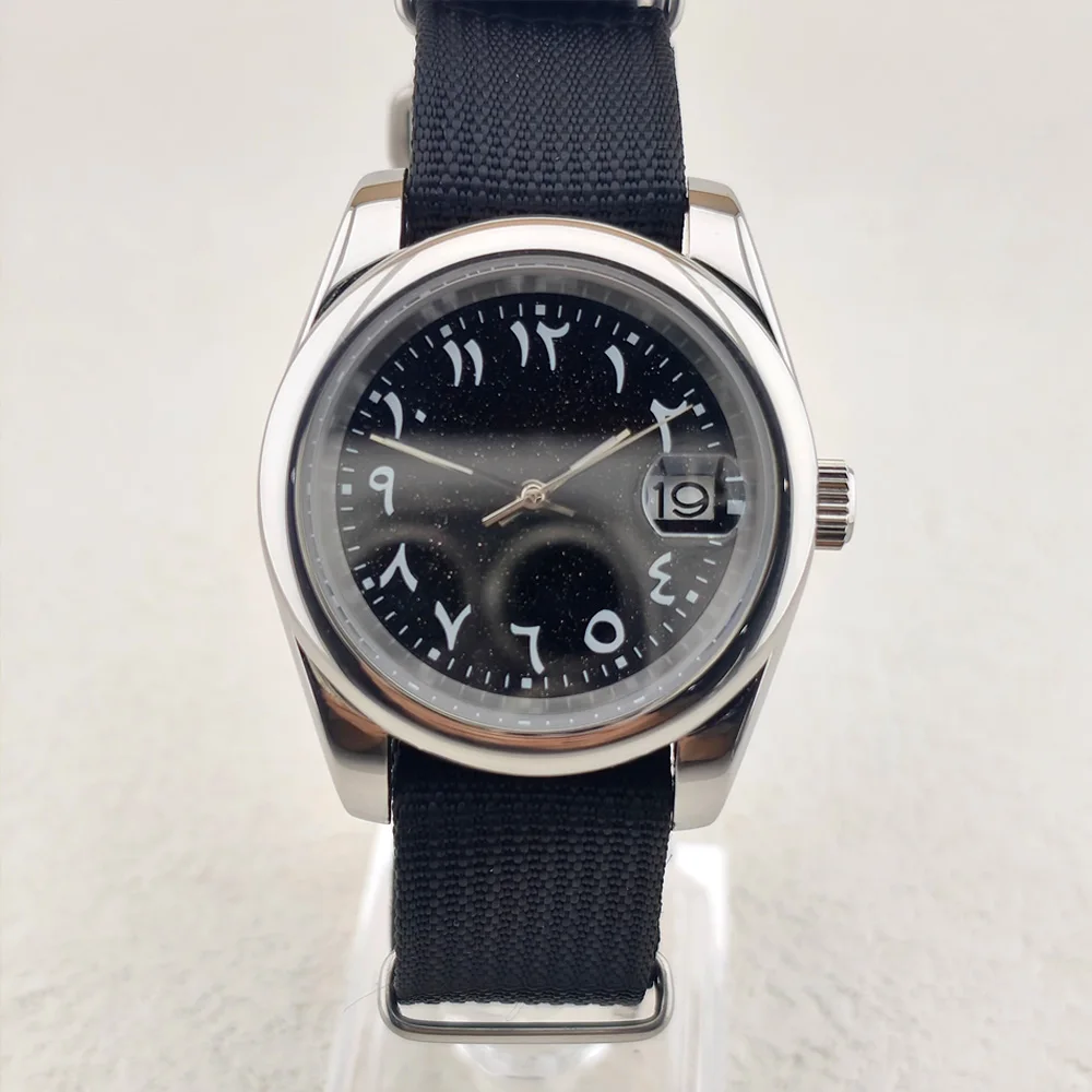 

NH35 watch 39mm sapphire glass stainless steel waterproof case without LOGO real stone Arabic scale dial watch fit NH35 movement