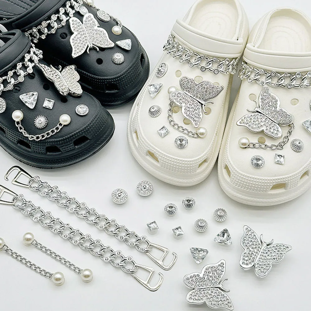 Bling Shoe DIY Charms for Crocs Garden Shoes Buckle Set Women Shoe Pins Removable Accessories Fashion Slipper DIY Decorations