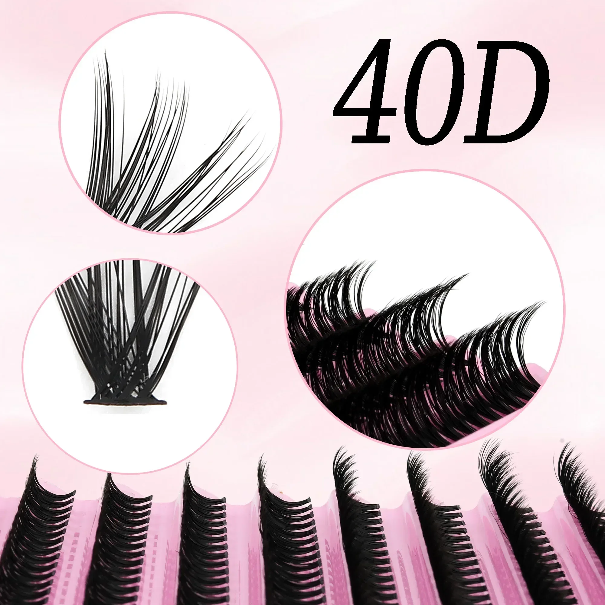 D Curl DIY Lash Clusters Faux Mink Individual Eyelash Extensions Fluffy Wispy Thick Volume False Eyelashes for Eye Makeup