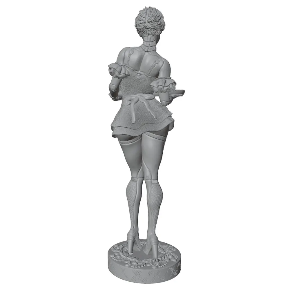 1/24/12/6 Fishnet stockings mechanically modified waitress, miniature resin model kit, 3D printed gray model statue, unpainted