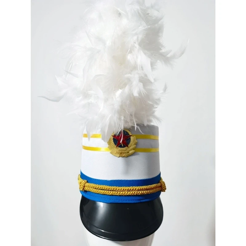 Vintage Drum Majors Hat Carnival Adult Soldier Vintage Hat Party Guard Hat Show Top Adult Cosplay Party Hat