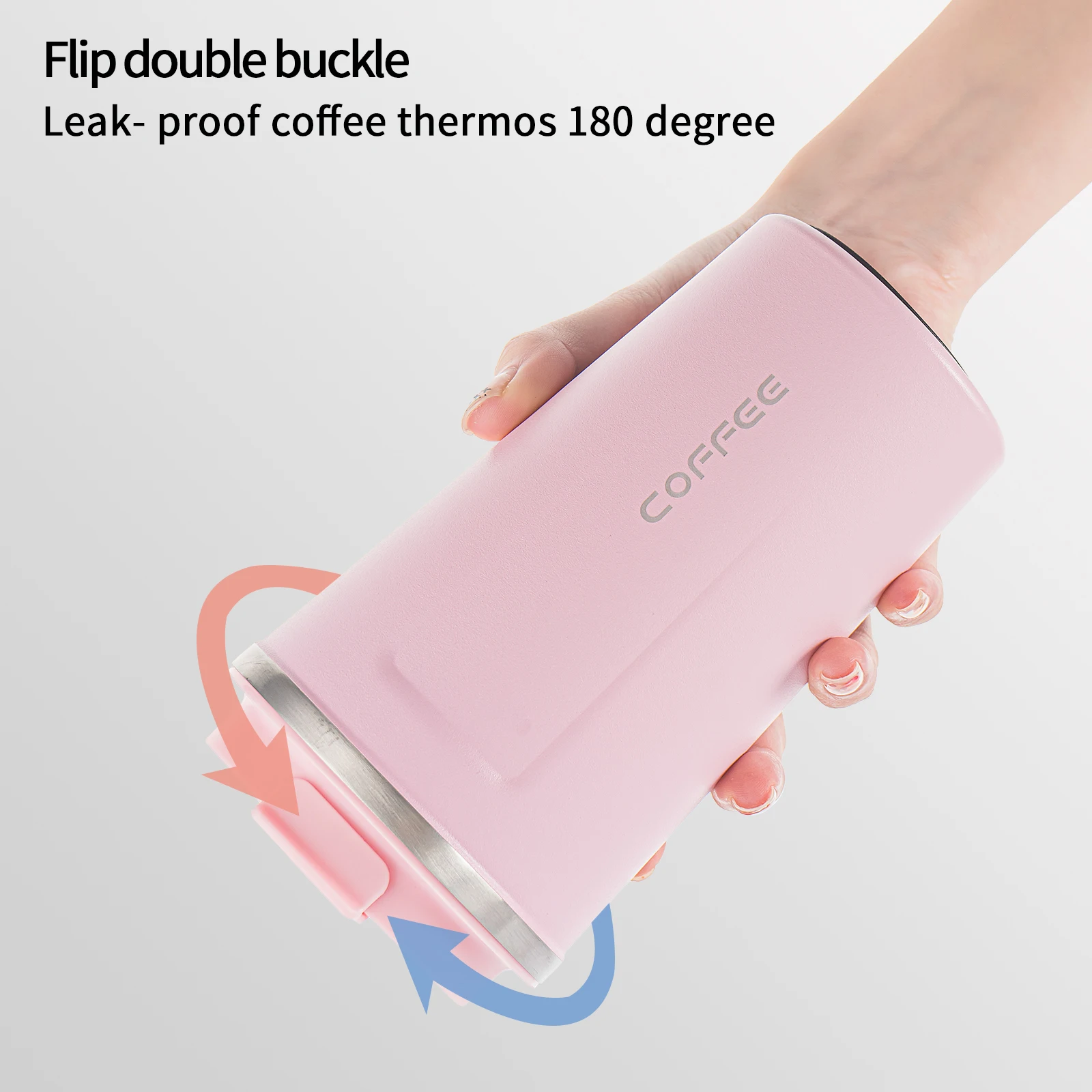 كوب قهوة معزول بمكنسة من الفولاذ المقاوم للصدأ، كوب معزول لعرض درجة الحرارة LED، مقاوم للتسرب مع غطاء 510 مل #5