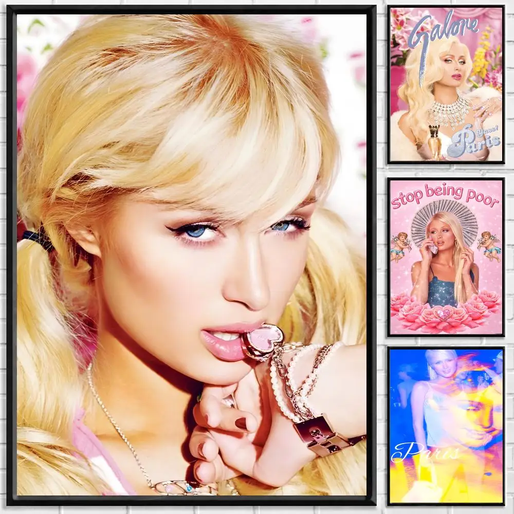 Actor Paris Hilton Poster Self Adhesive Waterproof PP Poster Coffee Shop Bar Wall Sticker Home Room Decor Wall Art