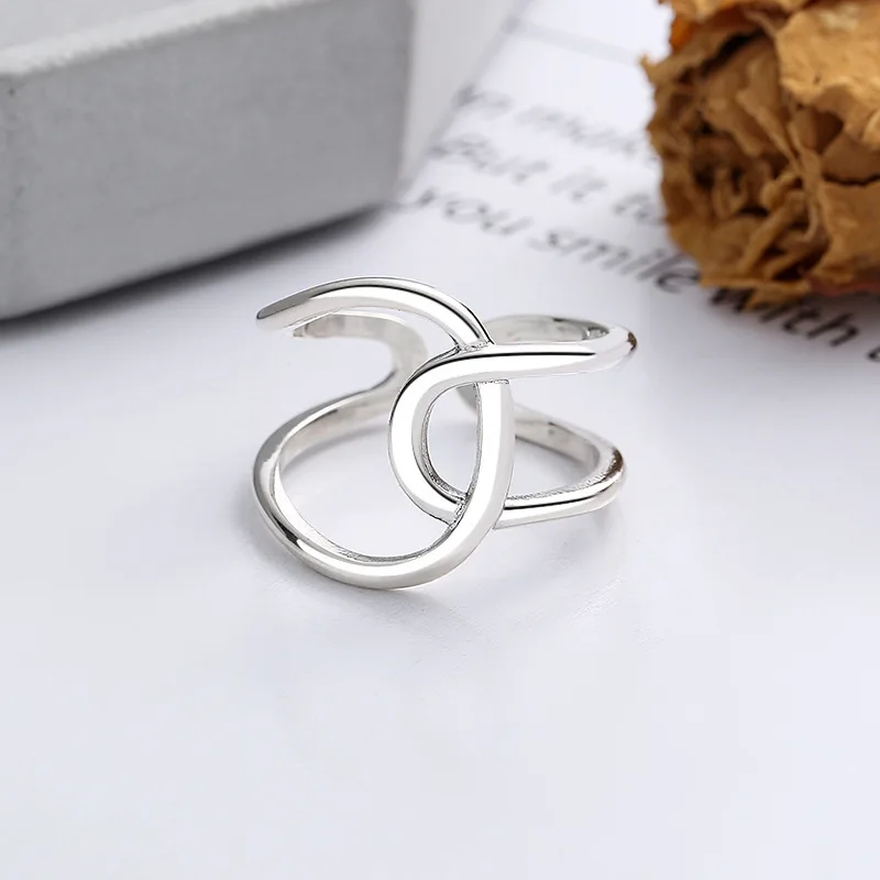 

925 Sterling Silver Line Irregular Adjustable Rings For Women Wedding High Quality Jewelry Wholesale Jewellery Money 925