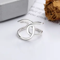 925 Sterling Silver Line Irregular Adjustable Rings For Women Wedding High Quality Jewelry Wholesale Jewellery Money 925