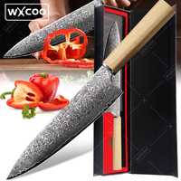 WXCOO Chef Knife Damascus Japan VG-10 Stainless Steel Professional High Carbon Super Sharp Kitchen Slicing Boning Cooking Knife
