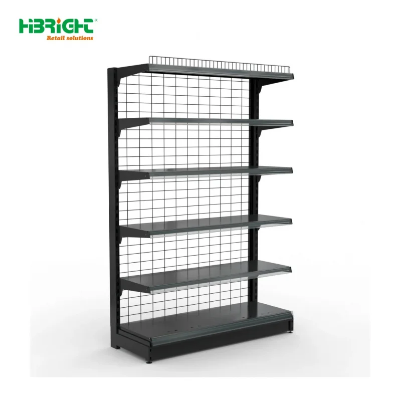 custom.Highbright Customized Shelf Metal Vertical Clothing Rack Retro-Style Supermarket Perimeter Heavy Duty