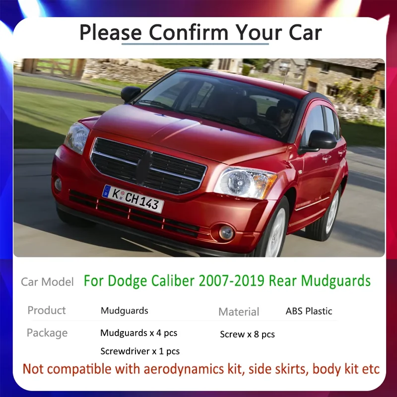 

Автомобильный брызговик для Dodge Caliber 2007 ~ 2019 2008 2009 2010 2011 2012, брызговики, брызговики, автомобильные аксессуары, наклейки