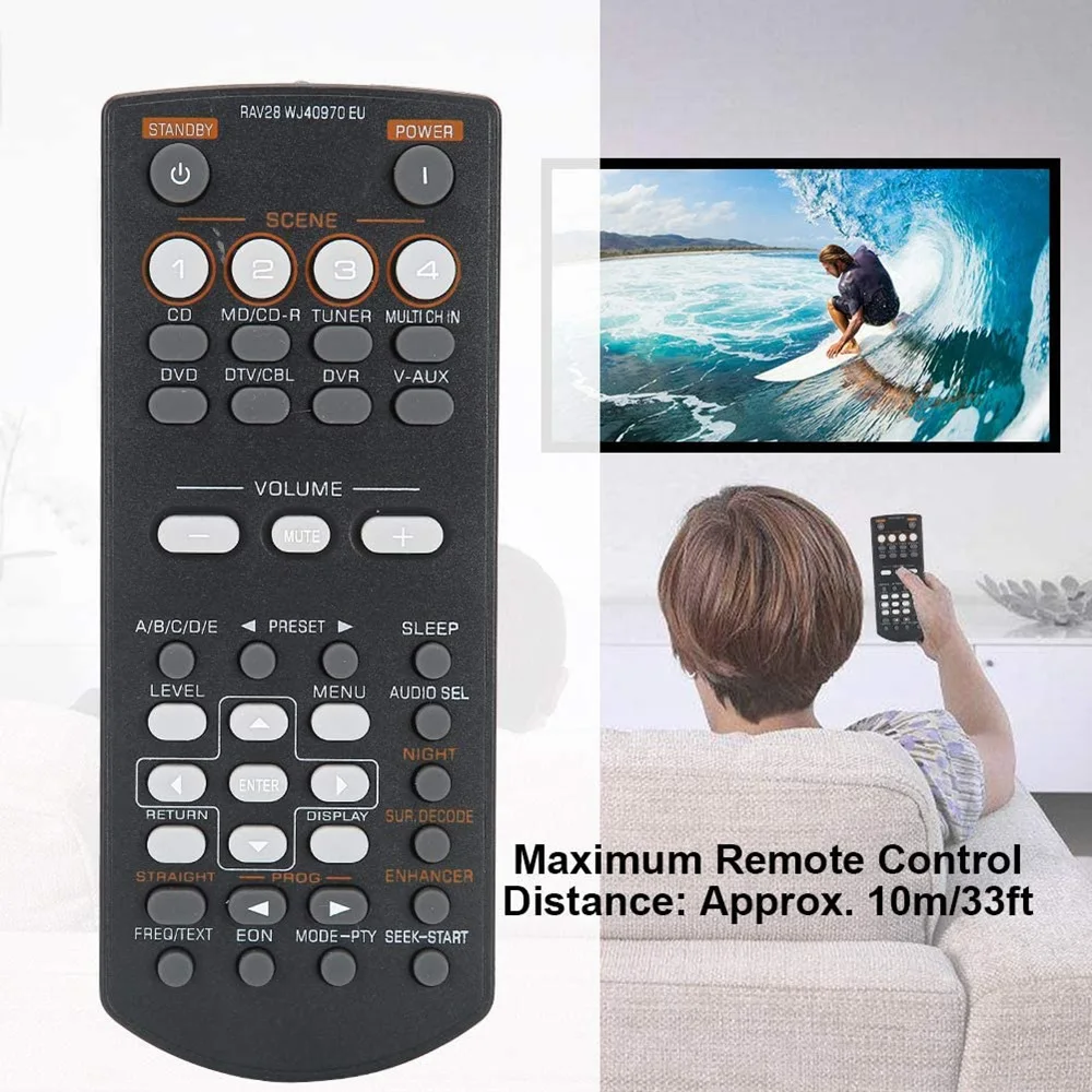 RAV28 WJ40970 EU Remote Control for YAMAHA Home Amplifier AV Receiver HTR-6030 RX-V361 RAV34 RAV250 RX-V365 HTIB-680