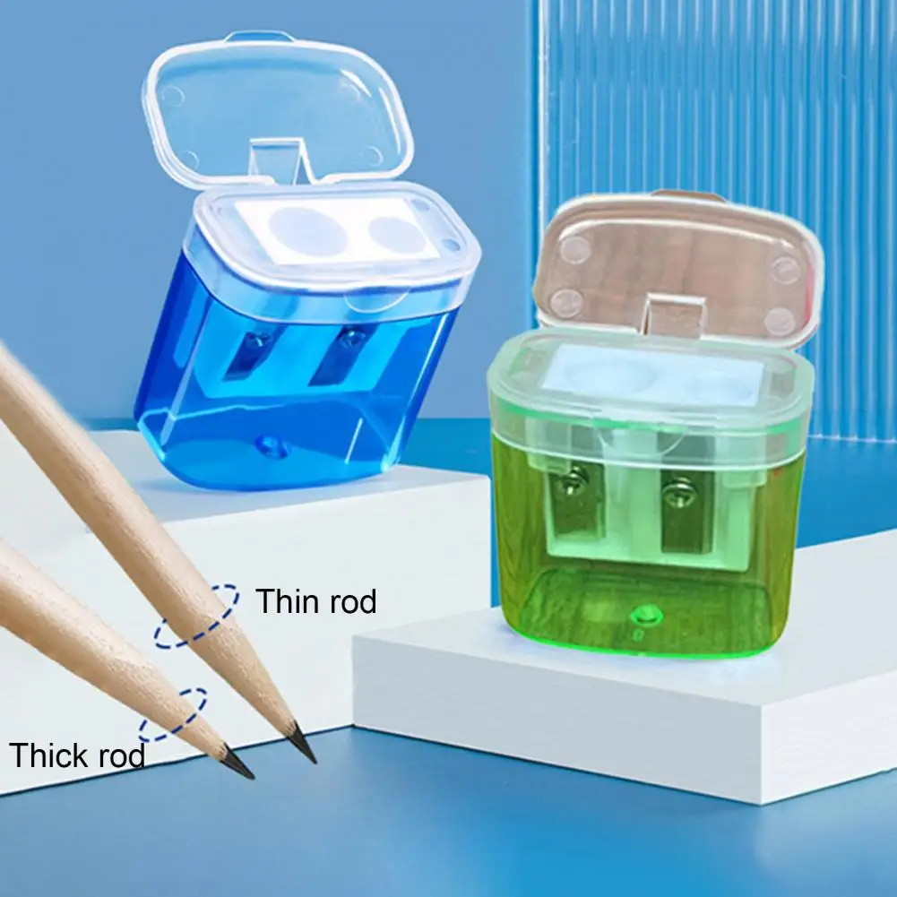 Pencil Sharpener Premium Blade Double Hole Pencil Sharpener with Storage Box for Home Office Kids Stationery for Efficient