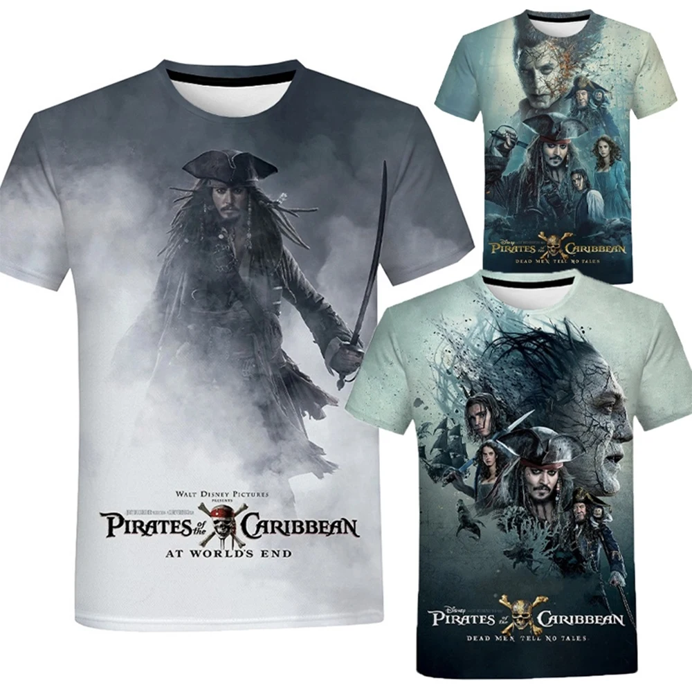 Summer Fashion Caribbean Pirates 3D Printed Men's and Women's Fashion Casual Fun Street Wear T-shirt