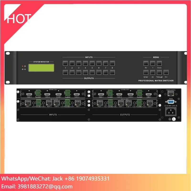 

MAX0808 8-channel HD Hybrid Matrix For Hd Video Conference System Matrix Support CVBS YPbPr VGA DVI HDM1 3G/HD/SD-SDI Hdcp EDID