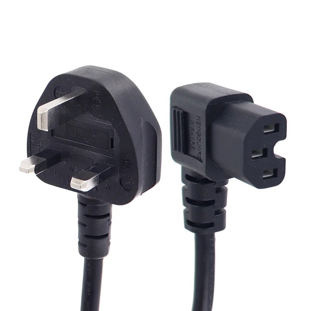 Right Angle IEC320 C15 to UK BS1363 Extension Cable, 3G1.0mm PDU UPS AC Power cord 13A 250V 1PCS