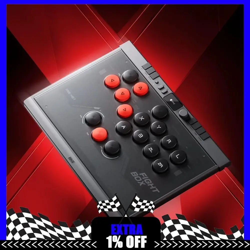 NUEVO Controlador Arcade Profesional IINE HB1 con Todos los Botones, Inalámbrico/Con Cable, Diseño de 17 Botones, Eje Óptico Lineal