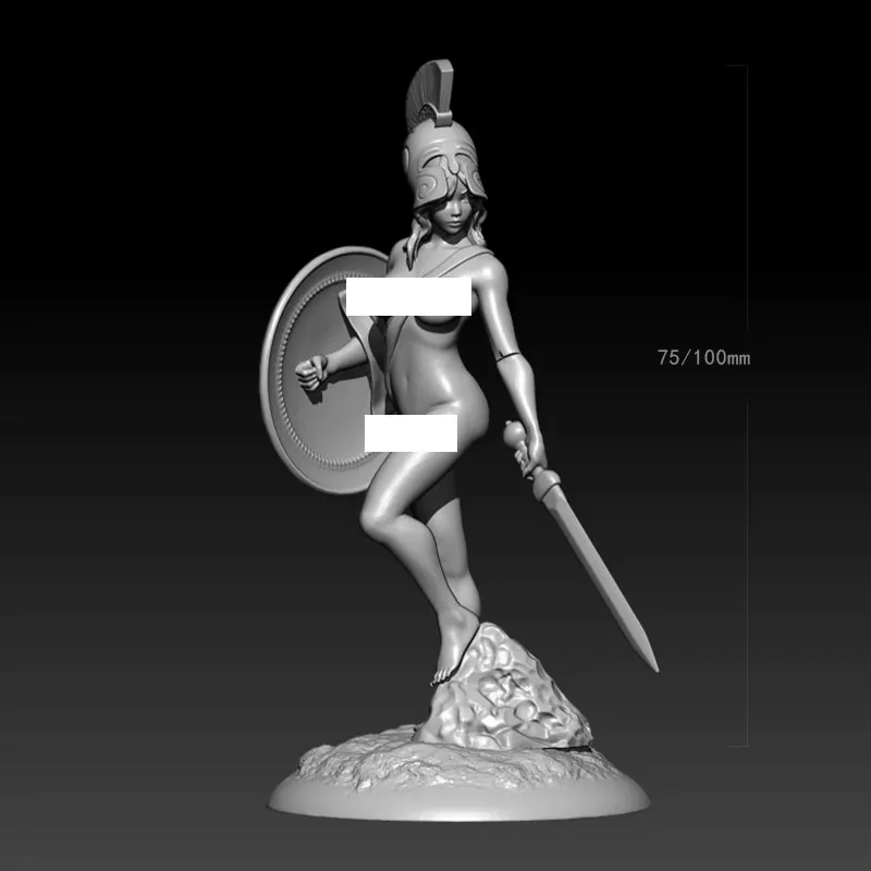 1/24 75mm 1/18 100mm Resin Model Spartan Fighter Girl Figure Unpainted No Color RW-919