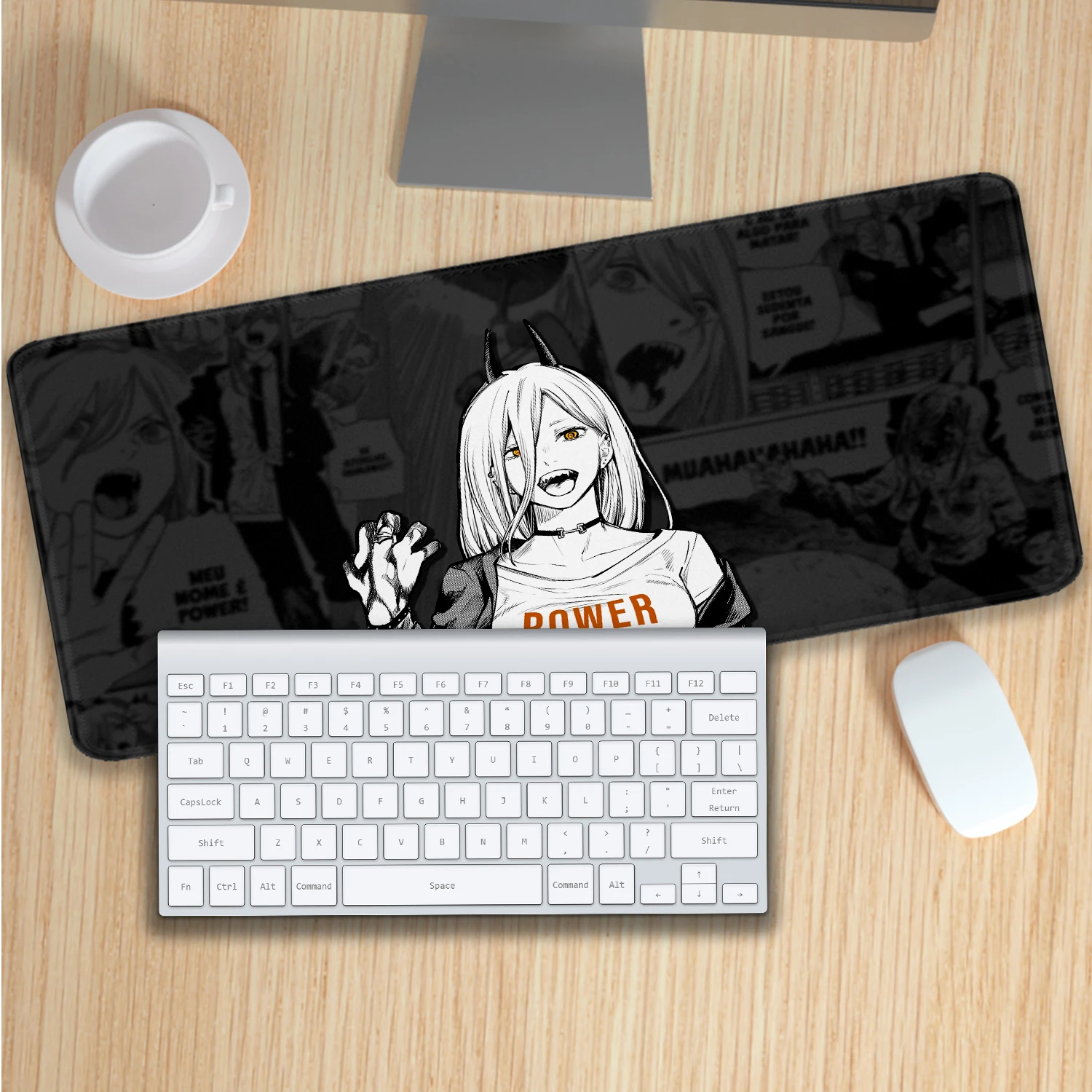 Kwaii Anime Girl Keyboard Pad Chainsaw Man Gaming Mouse Pad Large Desk Mat Pc Accessories Game Mousepad