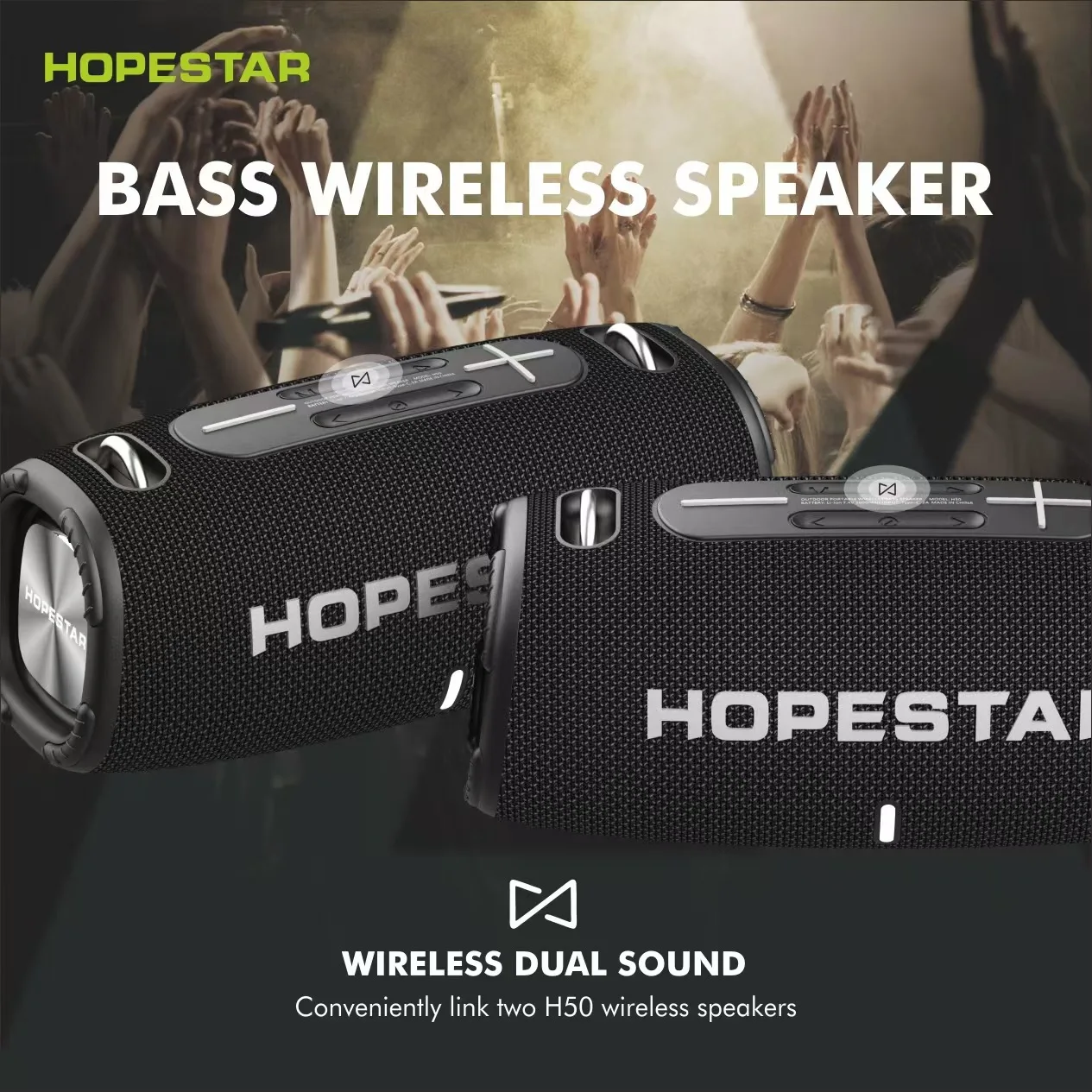 HOPESTAR H50 20W High Power Boombox Speakers Portable Bluetooth Super Subwoofer Mp3 Player Powerful Column Soundbox Audio Center