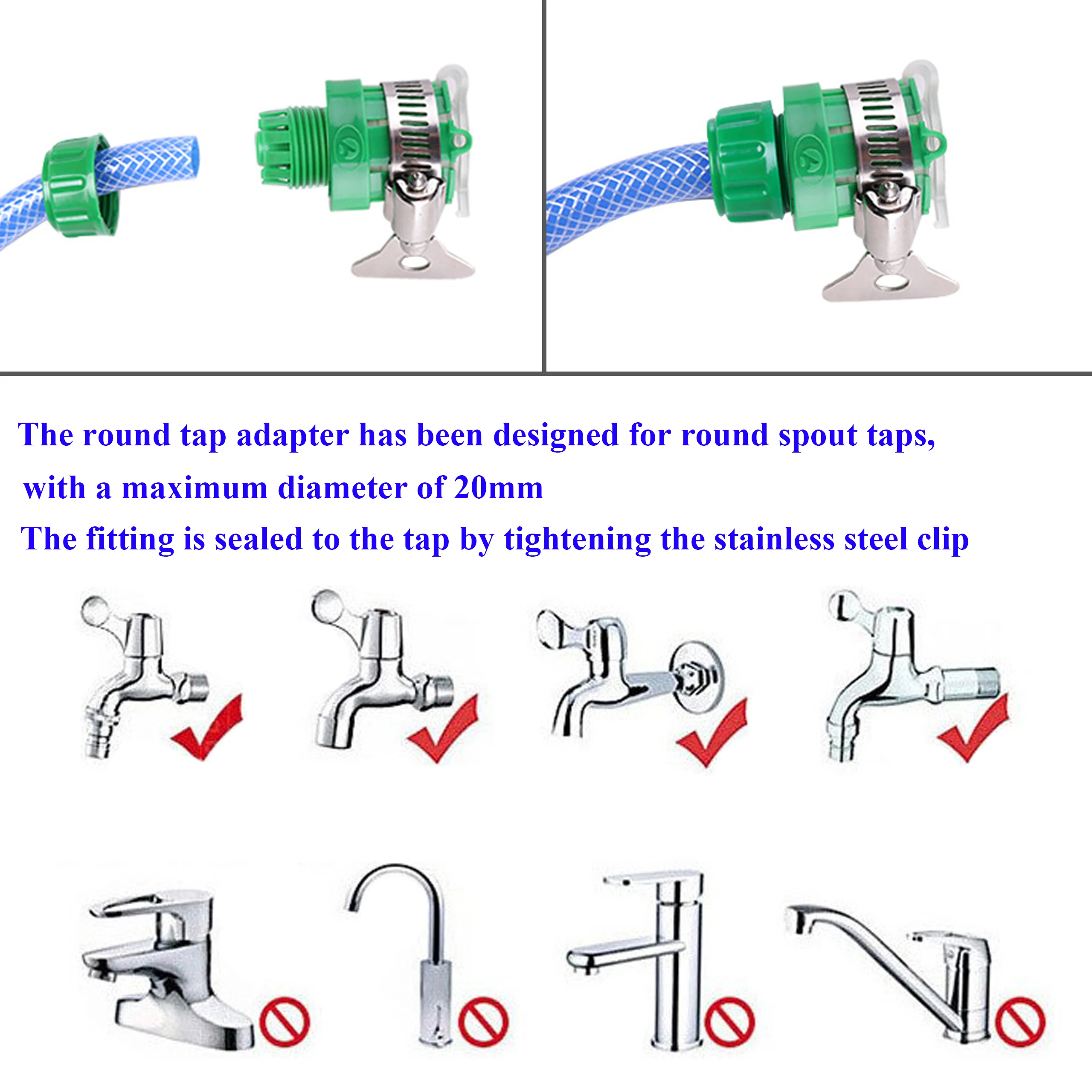 Adaptador de grifo Universal, Conector de agua de jardín, conversión de grifo, tubería de 16mm, suministro de agua de riego agrícola, Junta rápida