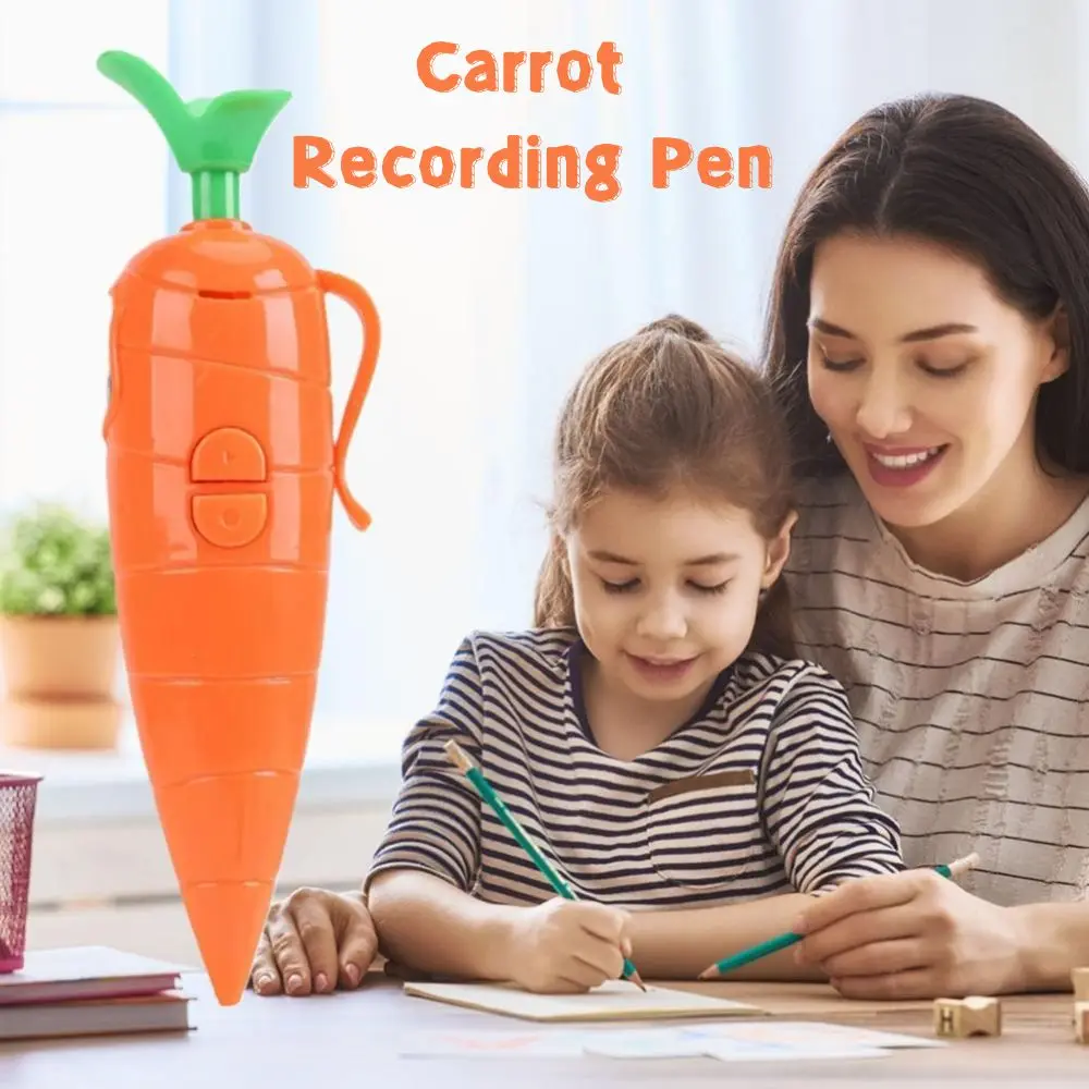 Judy Carrot Voice Recorder Pen 2-in-1 Cute Can Write Graffiti Ballpoint Pen Office Student Stationery Novelty Voice Recorder