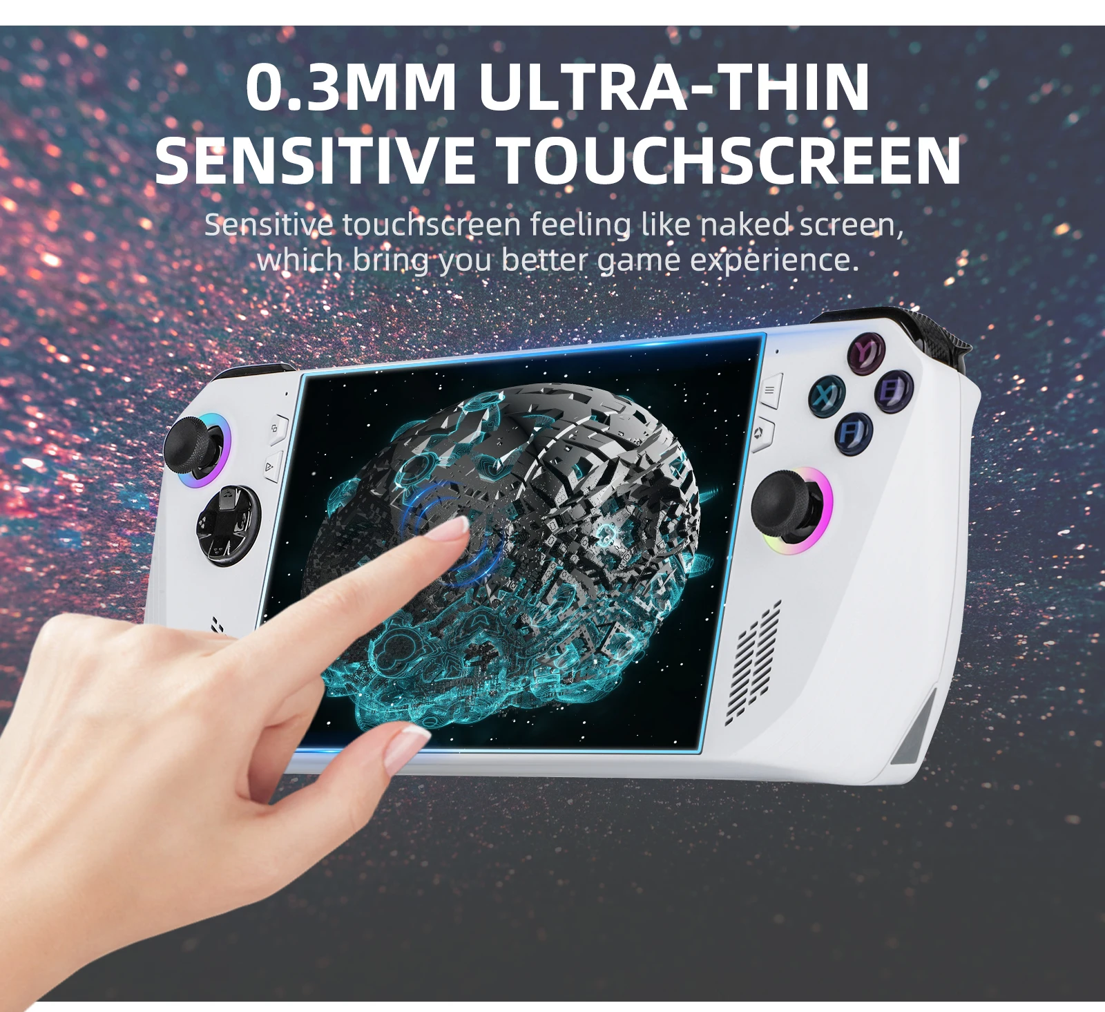 9H قسط الزجاج المقسى ل ROG حليف لعبة وحدة التحكم البنفسجي العين/متجمد حامي الشاشة واقية من الانفجار HD فيلم غطاء