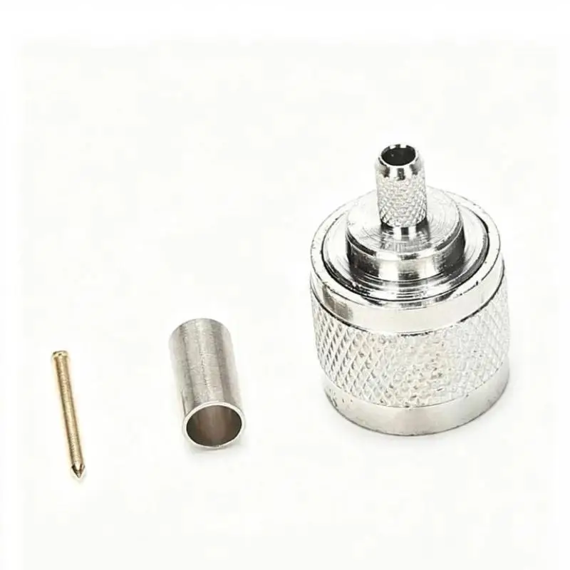 /PFU/1Set N Type Male Plugs For RF Coaxial Cable RG58 RG142 LMR195 RG400 Soldered Crimpd Straight Connectors Replacements