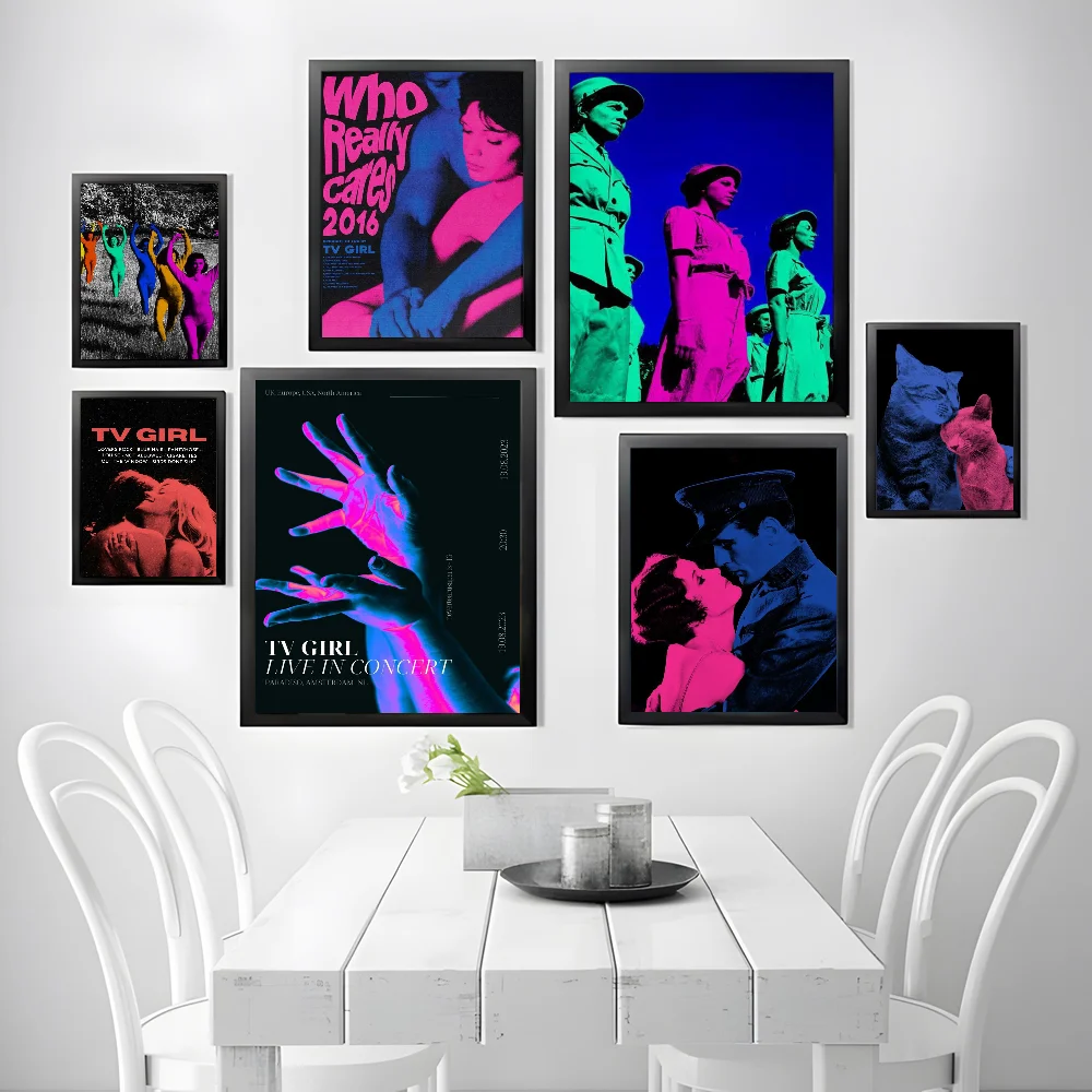 Pôster de arte rosa e azul par - Home Office And Tv Room Ideas avaliação e preço