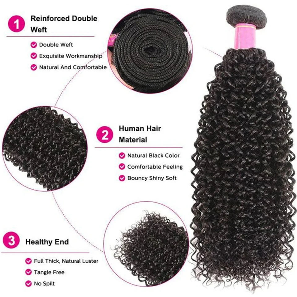 Brazilian Jerry Culry Human Hair Bundles 1/3/4 Pieces Kinky Curly Natural Hair Extensions Woman Wet And Wavy Human Hair Bundles