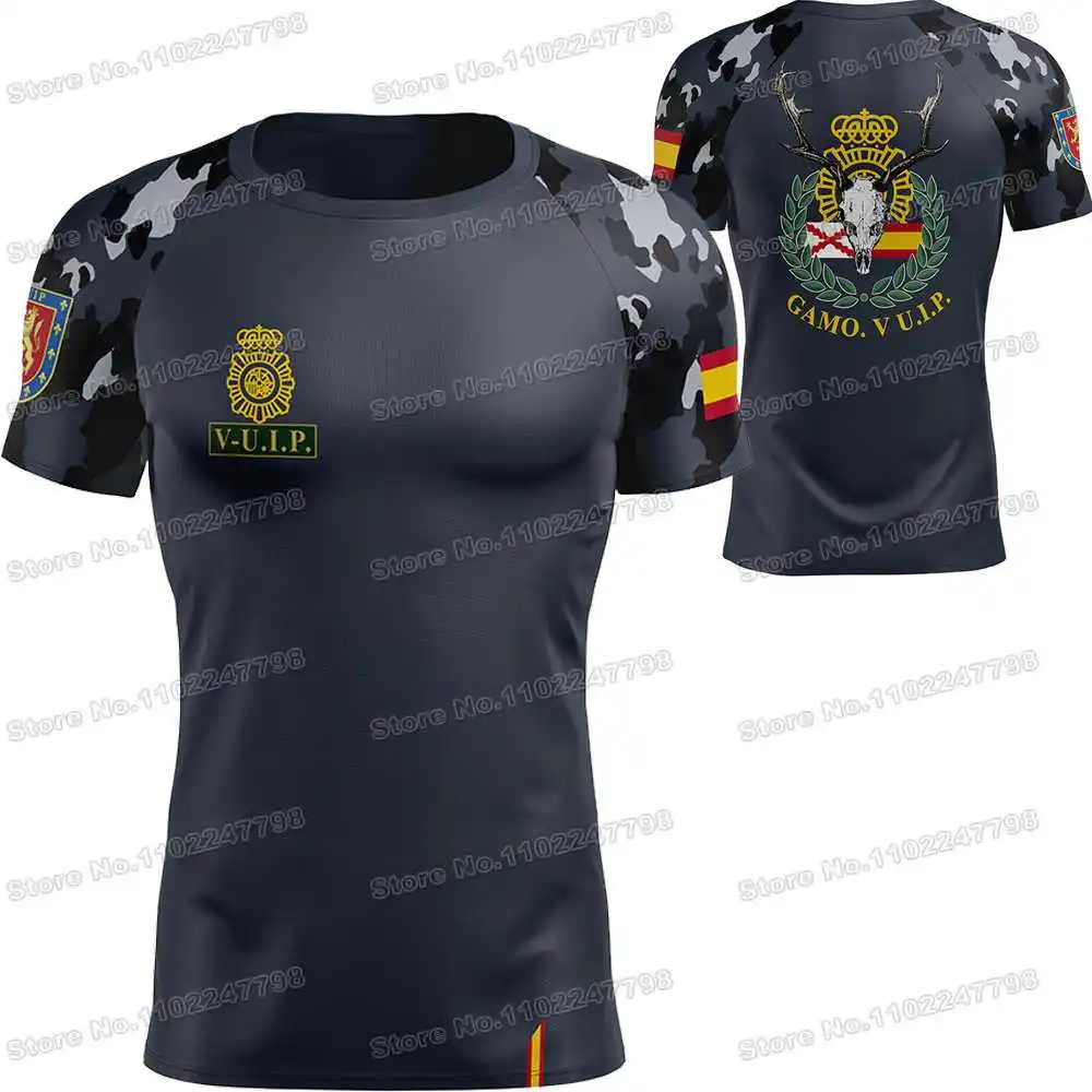 2023 V UIP Granada-Malaga National Police T Shirt Spanish Police Outdoor Tech Shirts MTB Clothing Training Tops Fitness Jersey